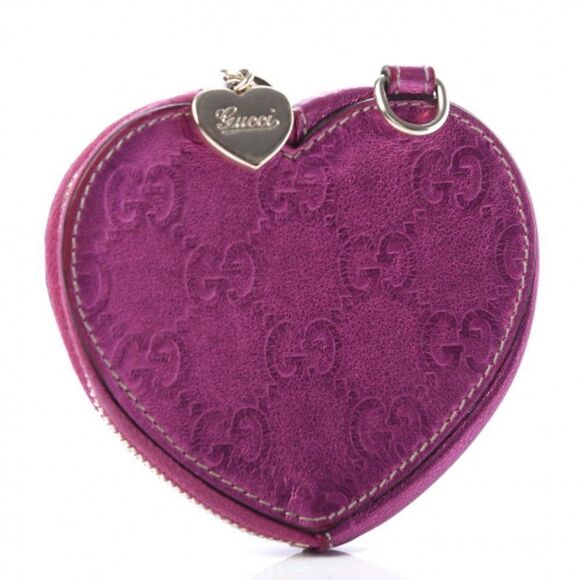 Gucci Guccissima Heart Coin Purse Purple Authentic - Picture 2 of 16